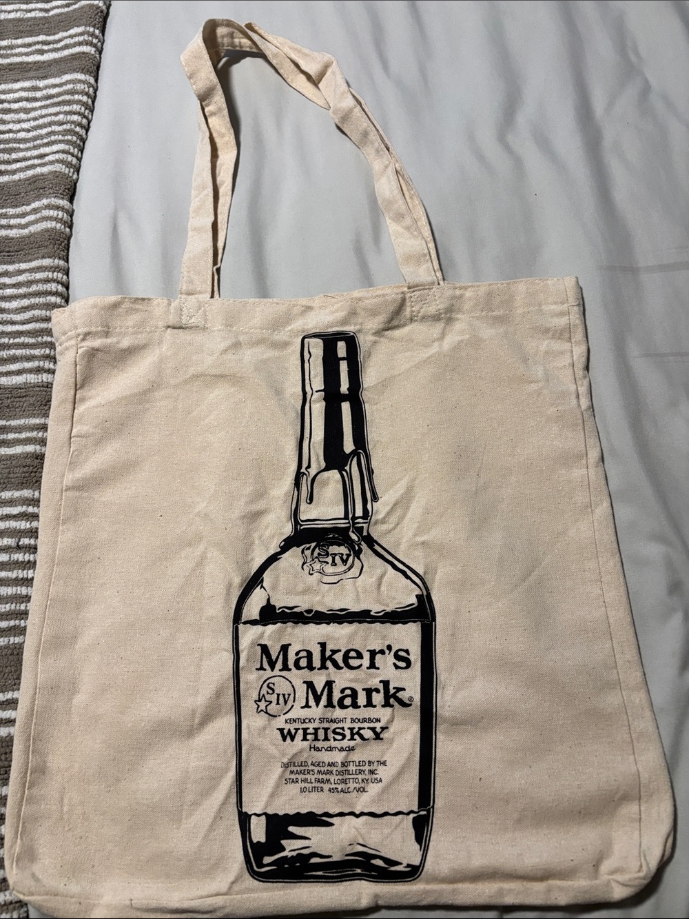 Maker's Mark Canvas Tote Bag - Natural with Black Print